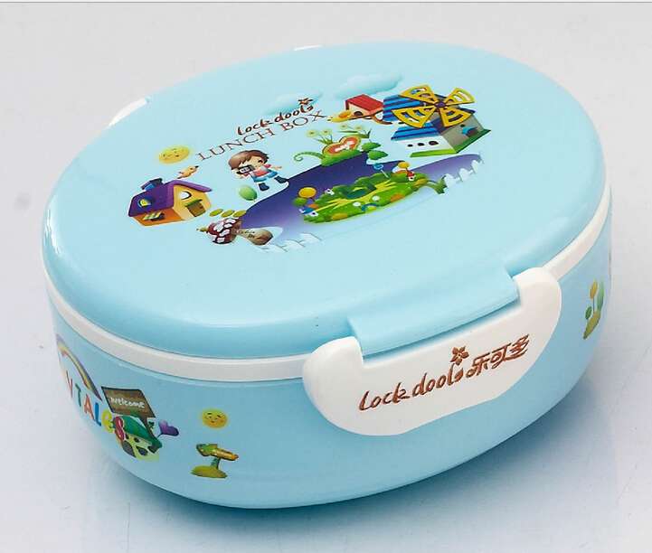 Double layer Lunch Box, with Lock ,spoon and forks,customize logo,in stock  BD-AN026