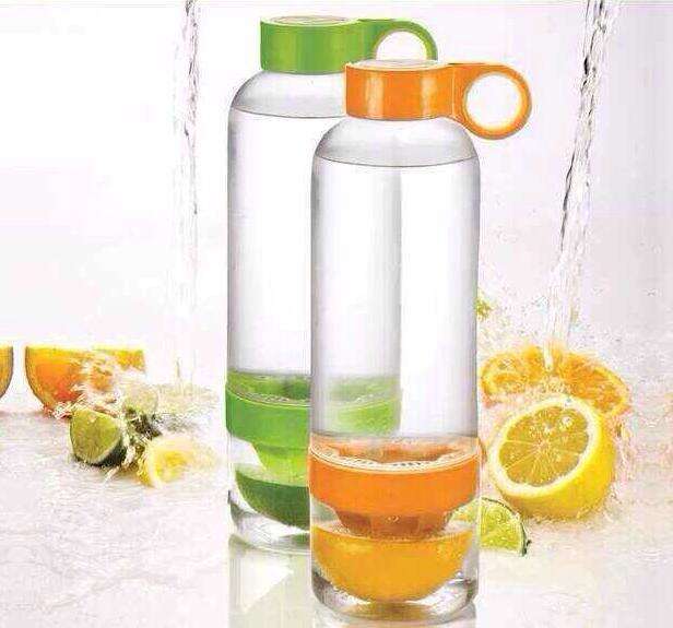 800ml 3 colors sport bottle PP plastic Manual juice cup Lemon water Cup and bottle---MM006