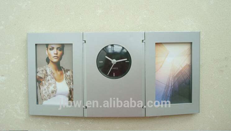 plastic pen holder with digital photo frame and desk top clock,multi-functional pen containerBDSH099