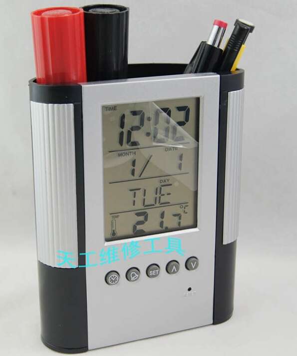 fancy pen holder with countdown timer,Led pen holder,novelty digital pen holder     BDSH112