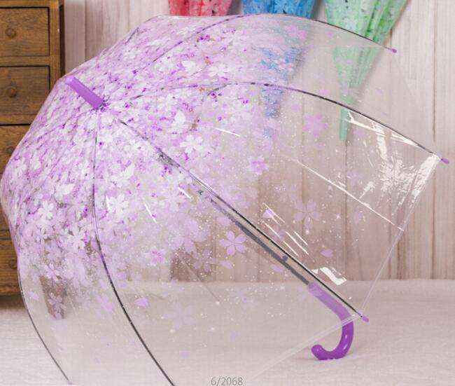 Cherry Blossom Extremely Beautiful Long Handle Umbrella PVC Eco-friendly Umbrella  BDSH184