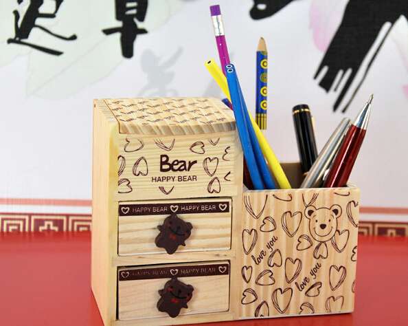 Wooden Bear Multofunction Pen Holder  BDSH204