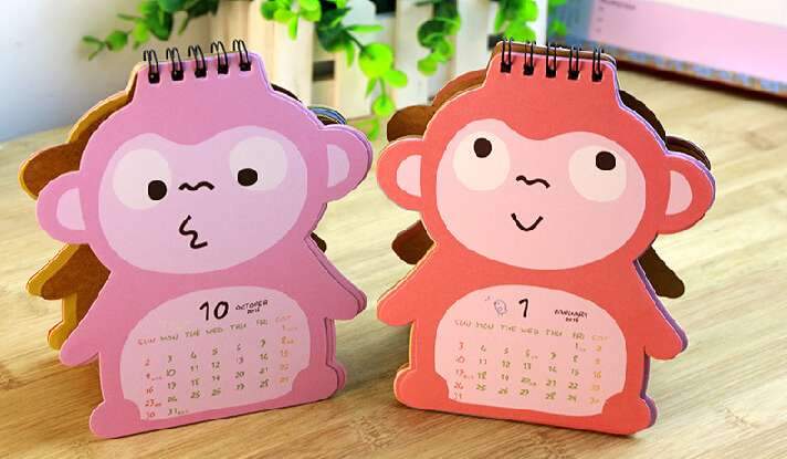 Chinese cine Cute Monkey Shape 2016 Desk Calendar/Customize  BDSH245