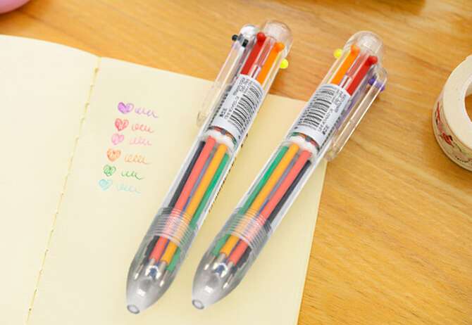 Hot Sale 6 Colors in 1 Press Point Pen for Special Mark and hand Painting  BDSH295