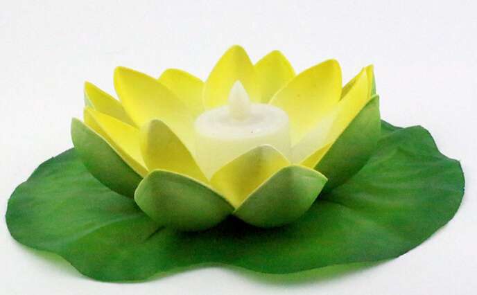 Chinese Water Lily Prayer LED Candle  BDSH373